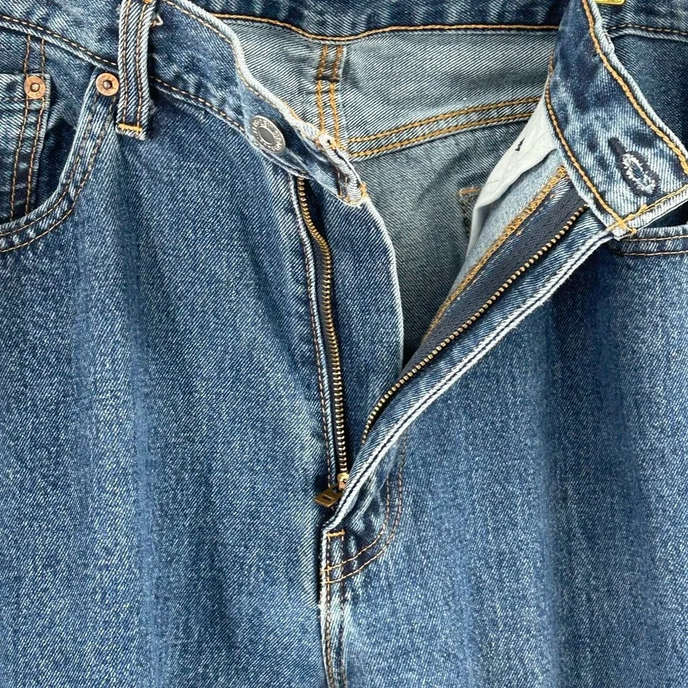 Levi Strauss 505‎ Regular Fit Straight Leg Jeans Blue Denim 38x32